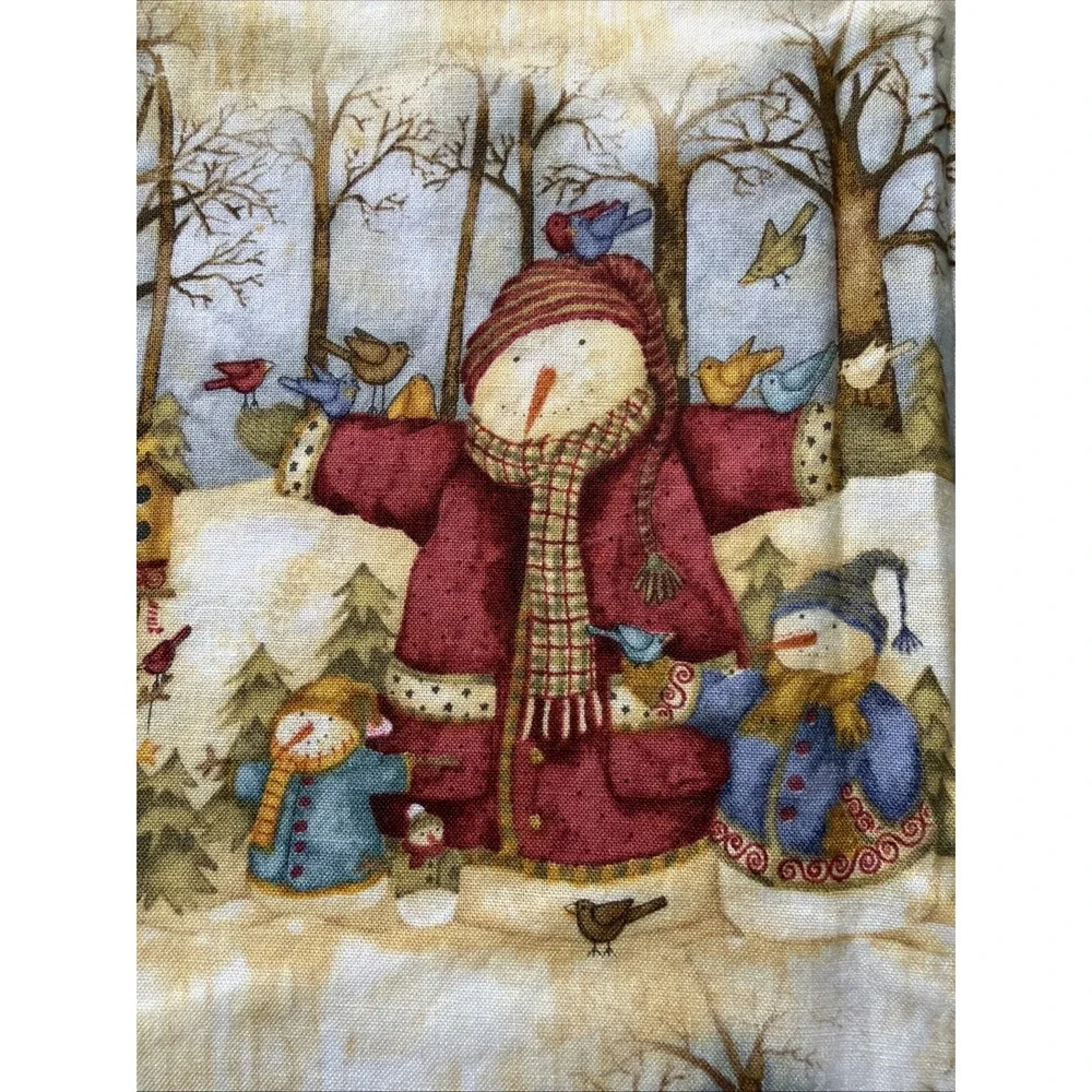 Winter‎ Magic Fabric 1/2 Yard Debi Hron Snowmen Woodland